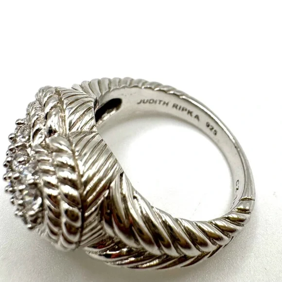 Judith Ripka Sterling Silver Diamonique Pave Heart Ring - Picture 4 of 4